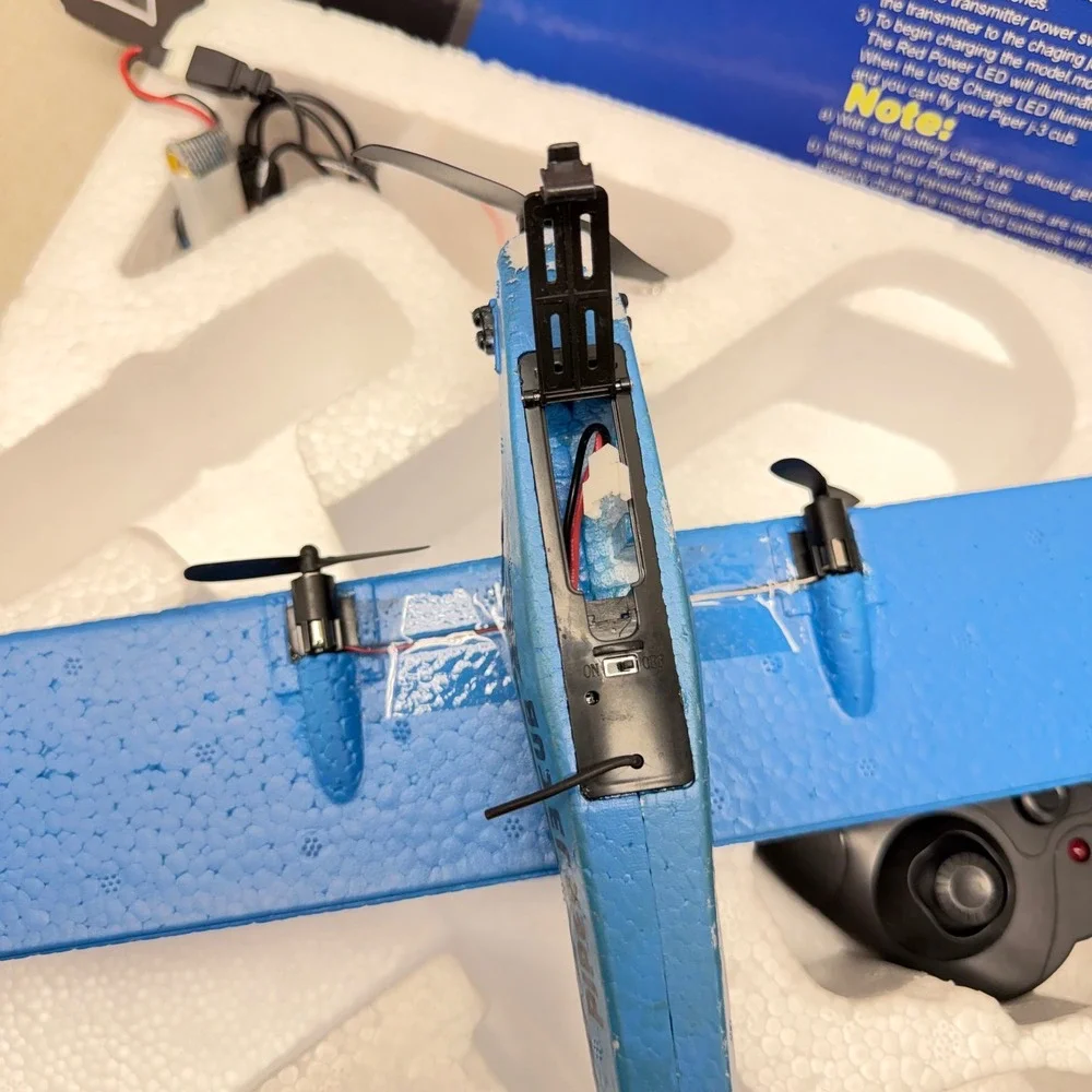 Piper J-3 Cub RC Airplane FX803 Blue Remote Control Super Glider Foam Plane